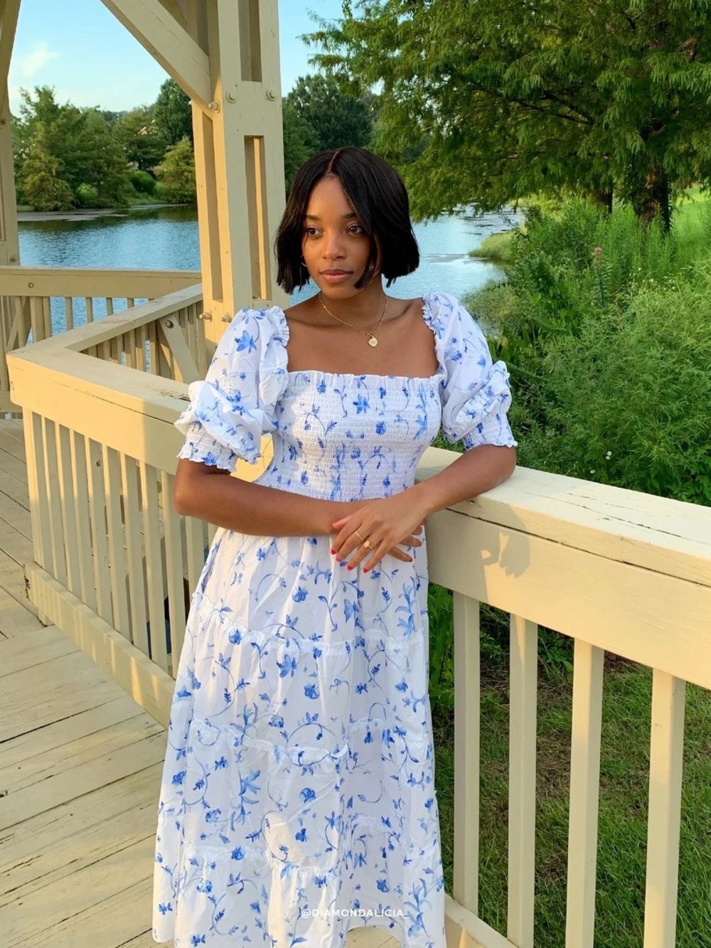 NWOT Hill House Nesli Nap Dress in Blue Botanical